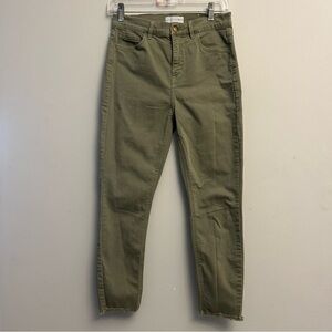 LOFT High Waist Skinny Crop Jeans Olive Green Size 4/27